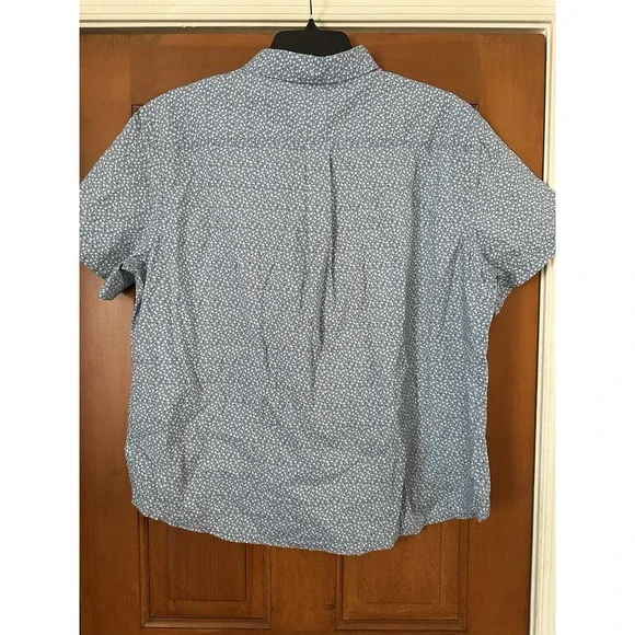 Goodfellow Men's Blue Short Sleeve Floral Every Wear Button-Up Poplin-XXL-NWT - Picture 5 of 5